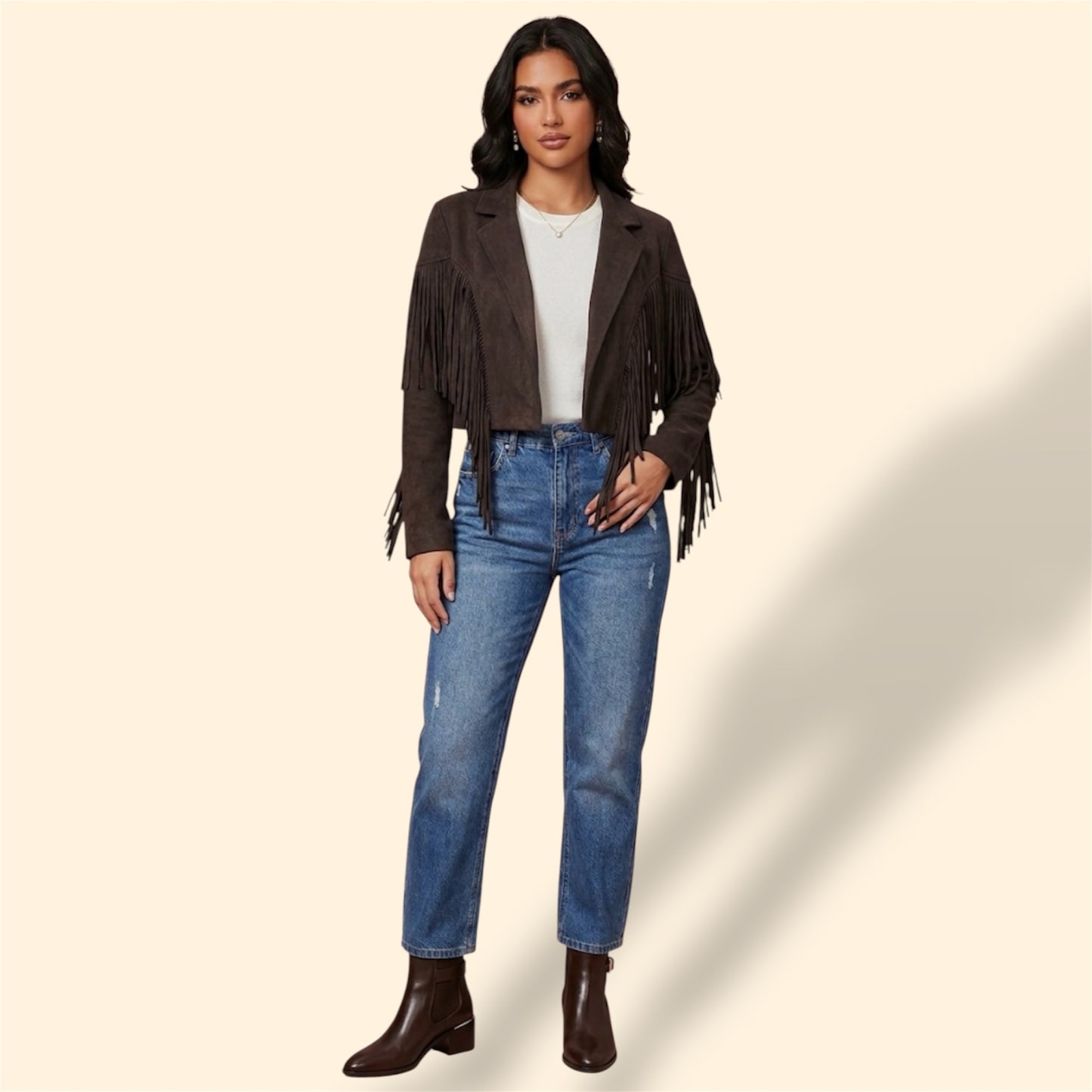 FRNGED EFECT JACKET