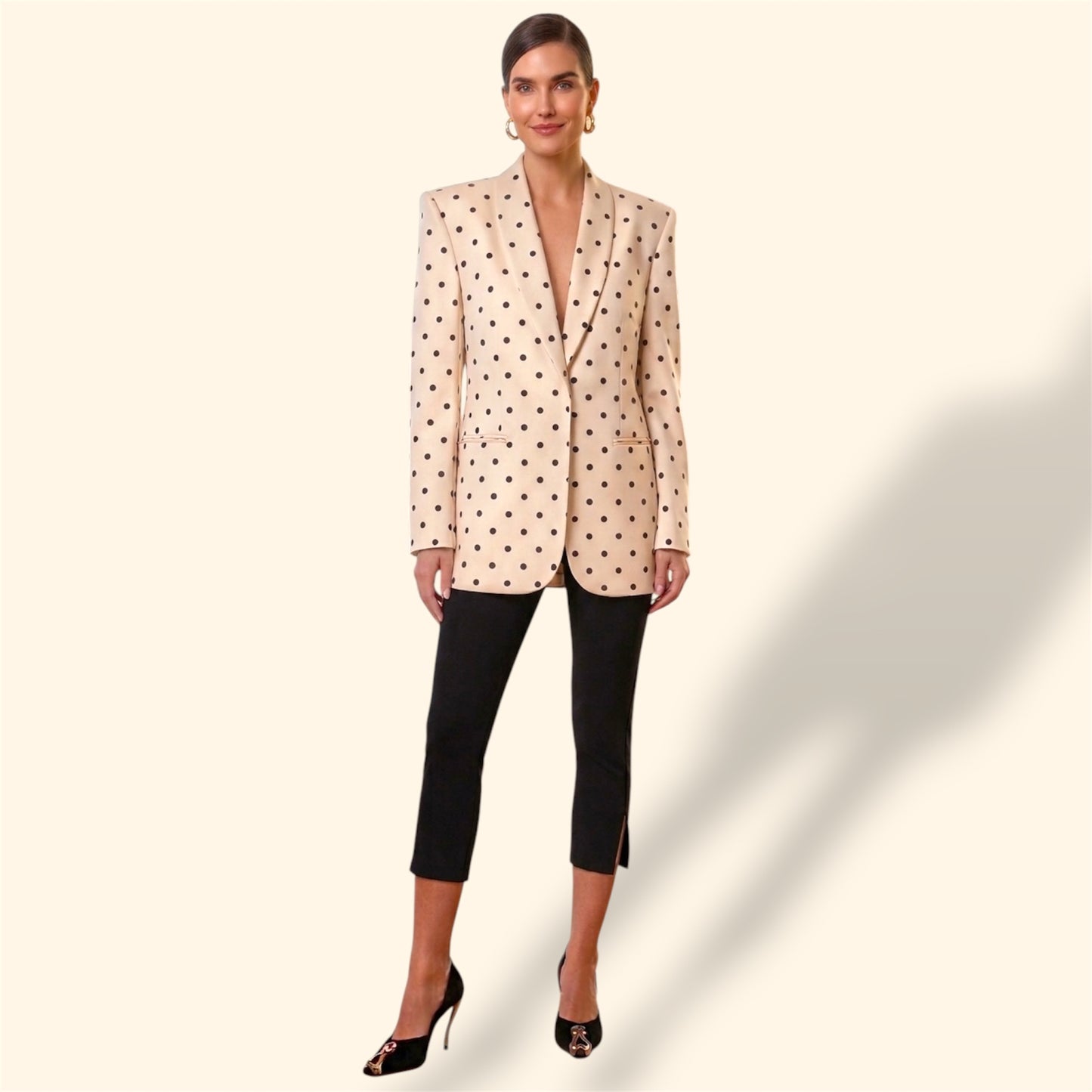 CHAMPAGNE POLKA-DOT BLAZER