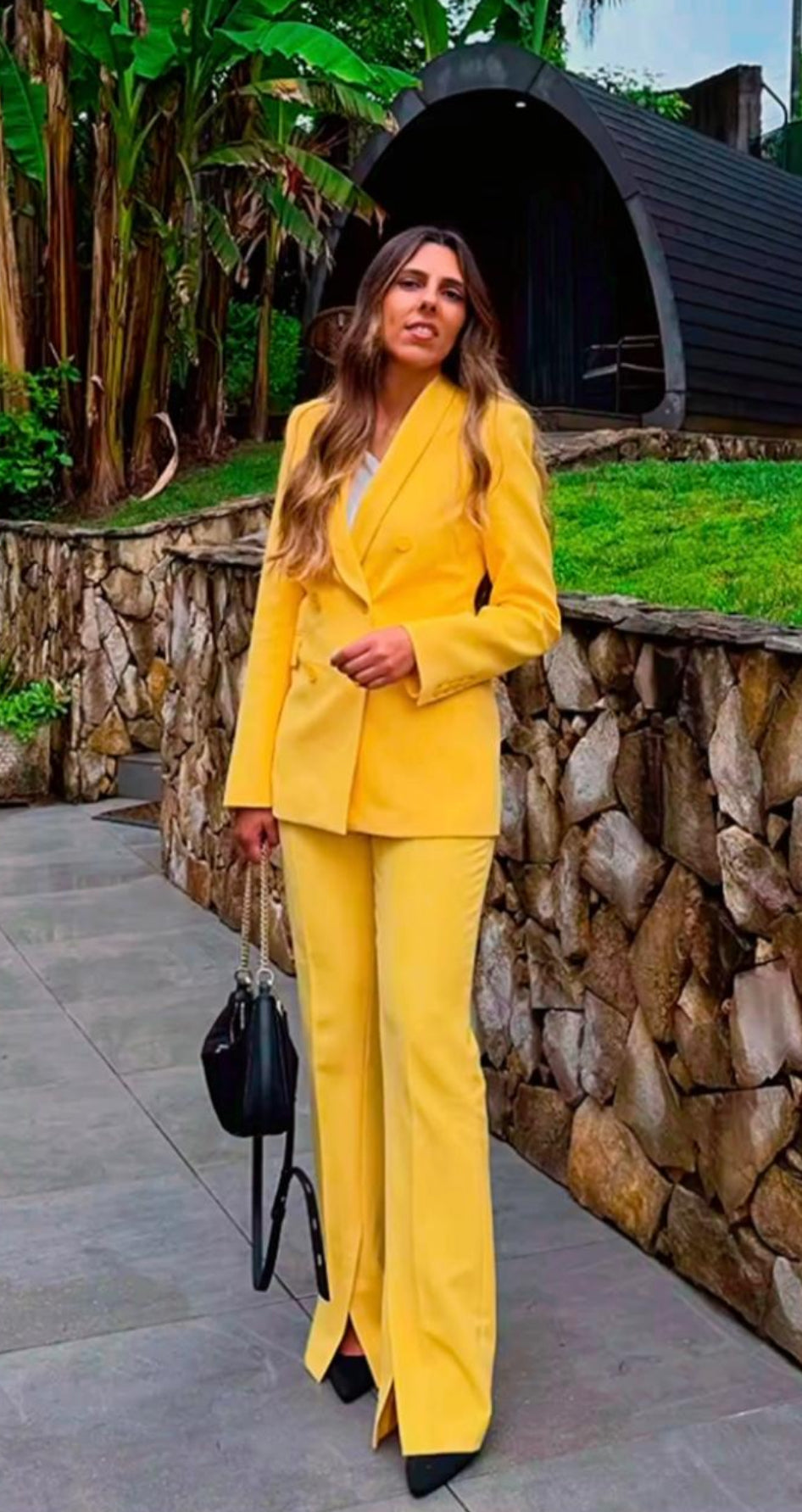 SET YELLOW BLAZER & PANTS