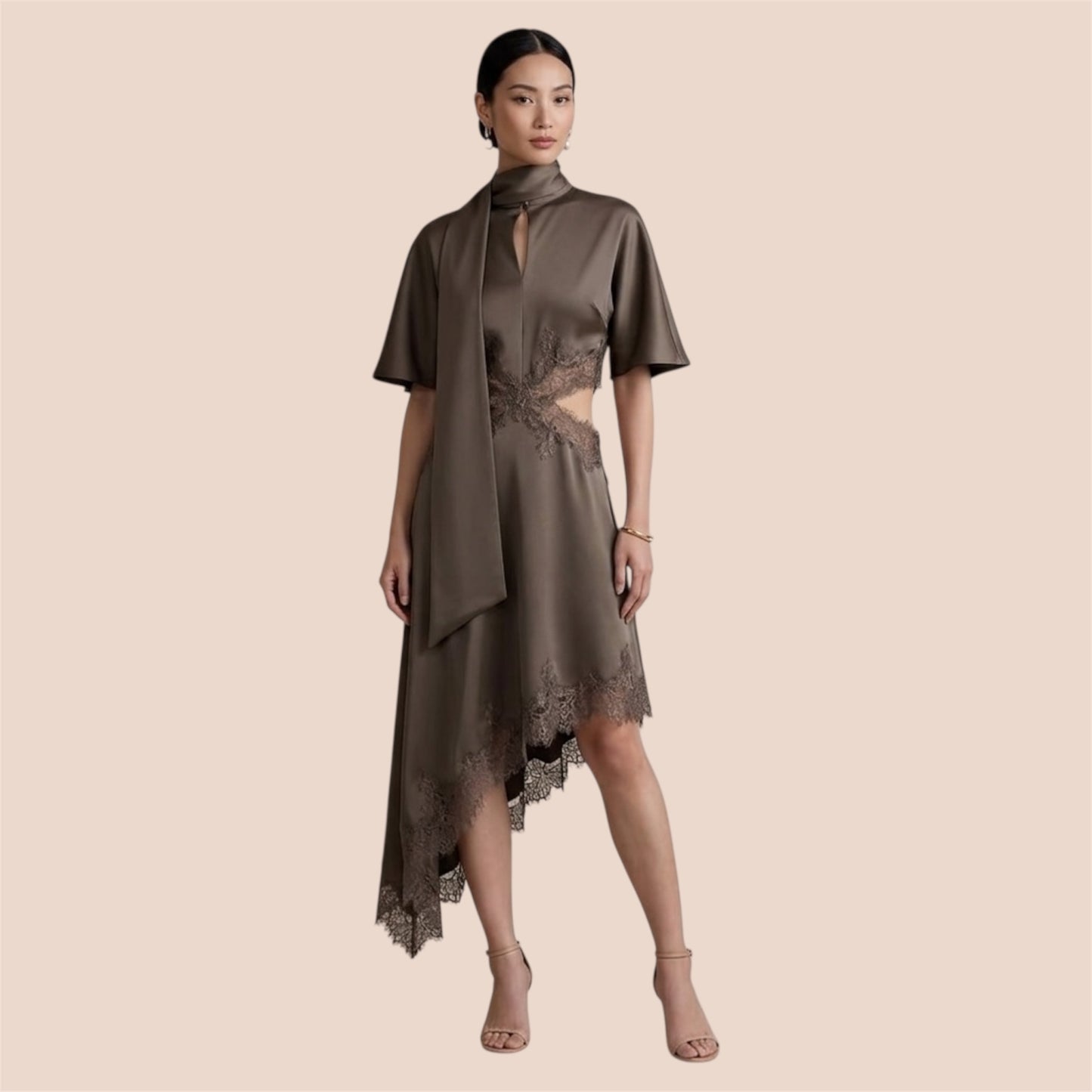 SATIN AND LACE DRESS