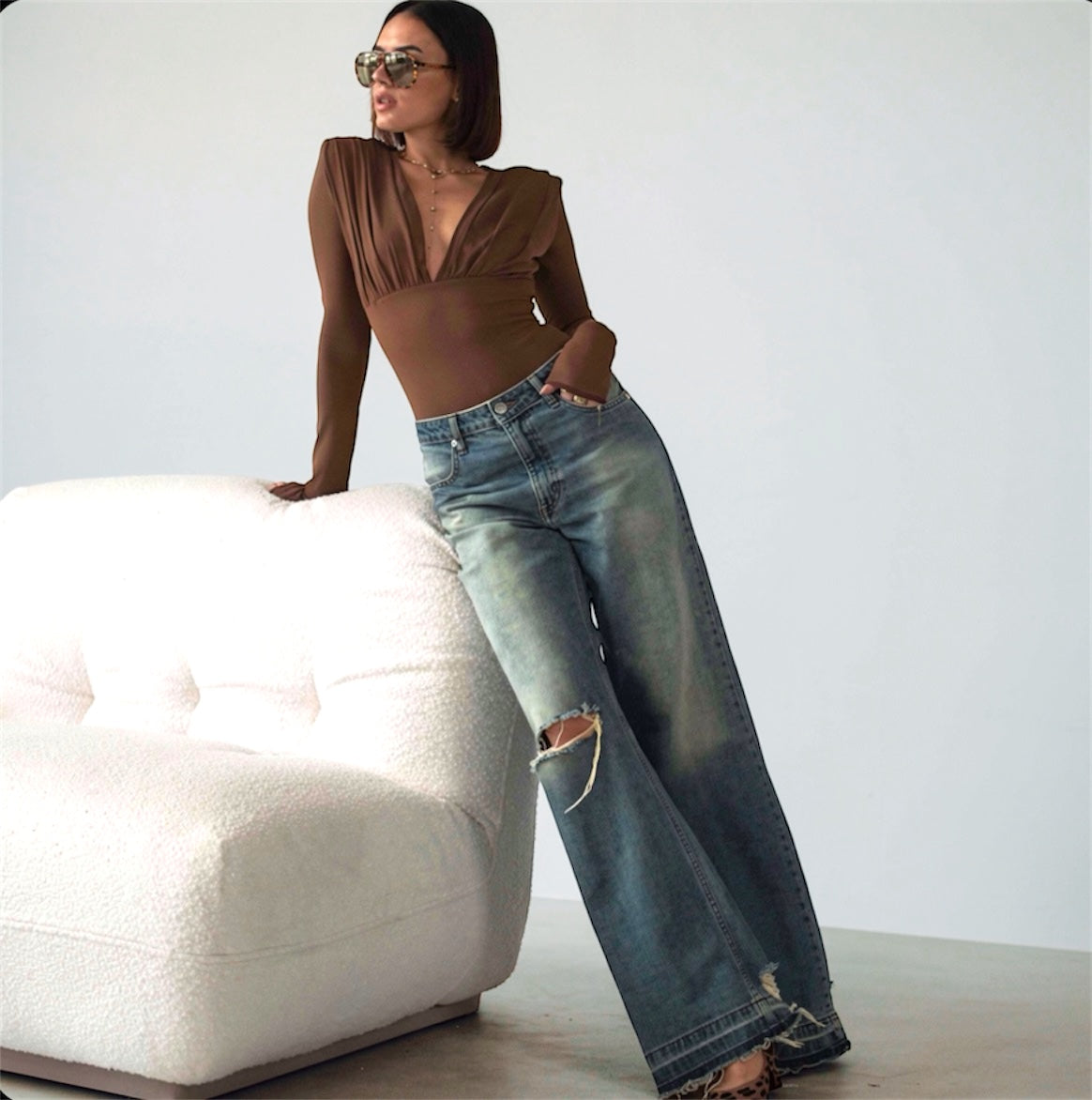 SILVIA BROWN BODYSUIT