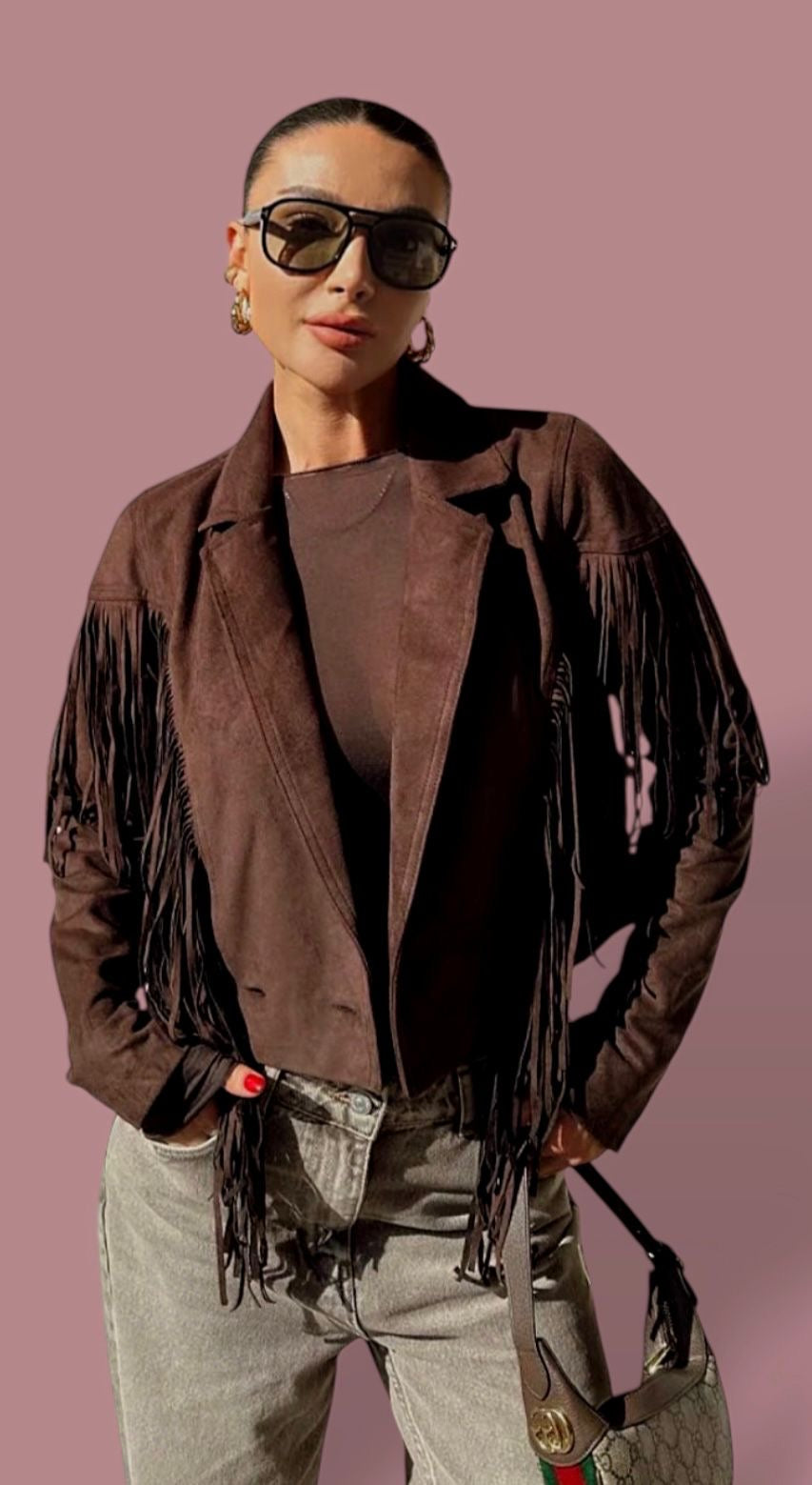 FRNGED EFECT JACKET