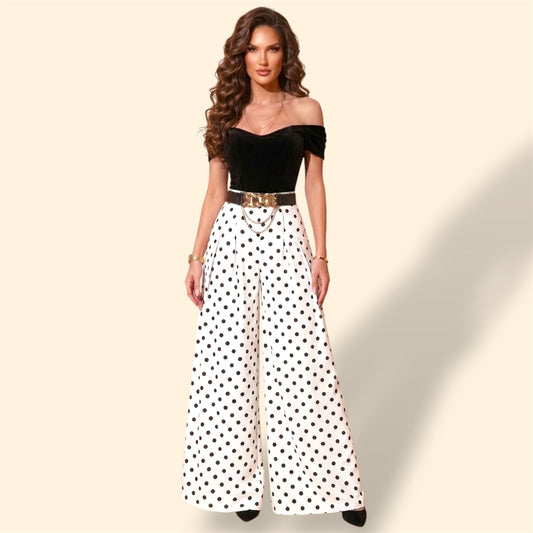 BLACK POLKA-DOT TROUSER