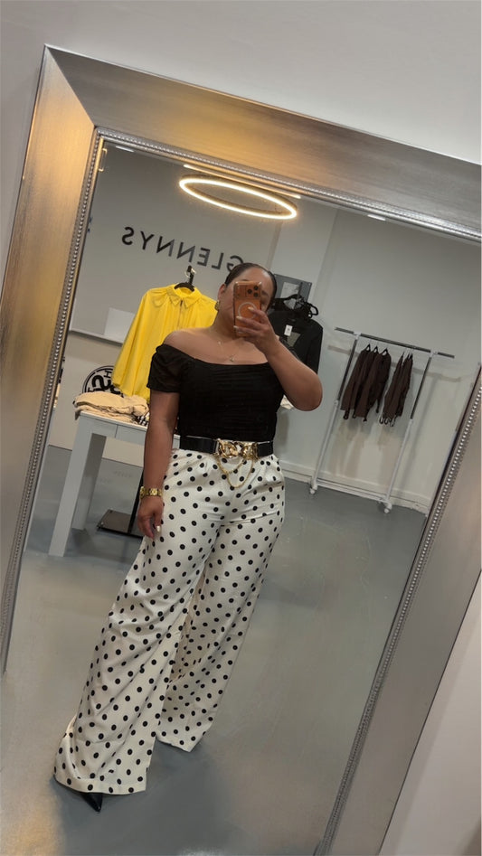 BLACK POLKA-DOT TROUSER
