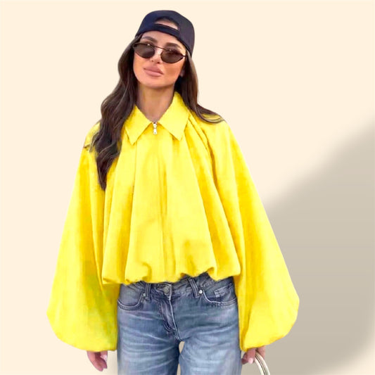 YELLOW PEPLUM BLOUSE
