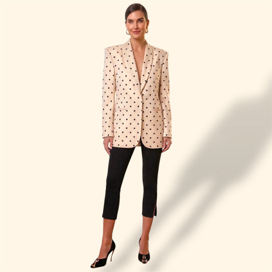 CHAMPAGNE POLKA-DOT BLAZER