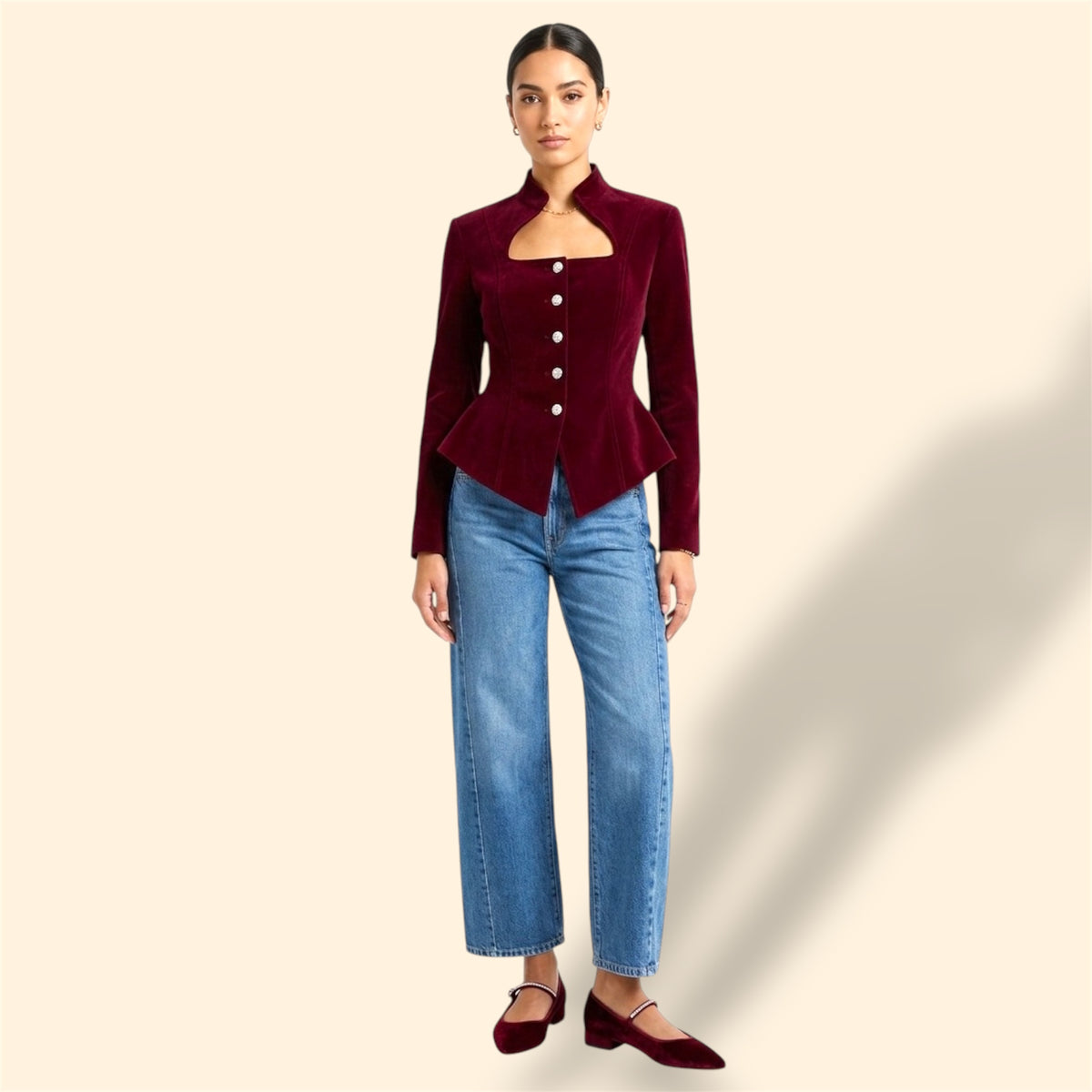 BURGUNDY BLAZER STYLE