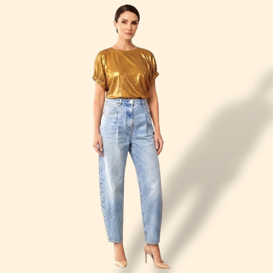 ELEGANT GOLD AND CHAMPAGNE BLOUSE