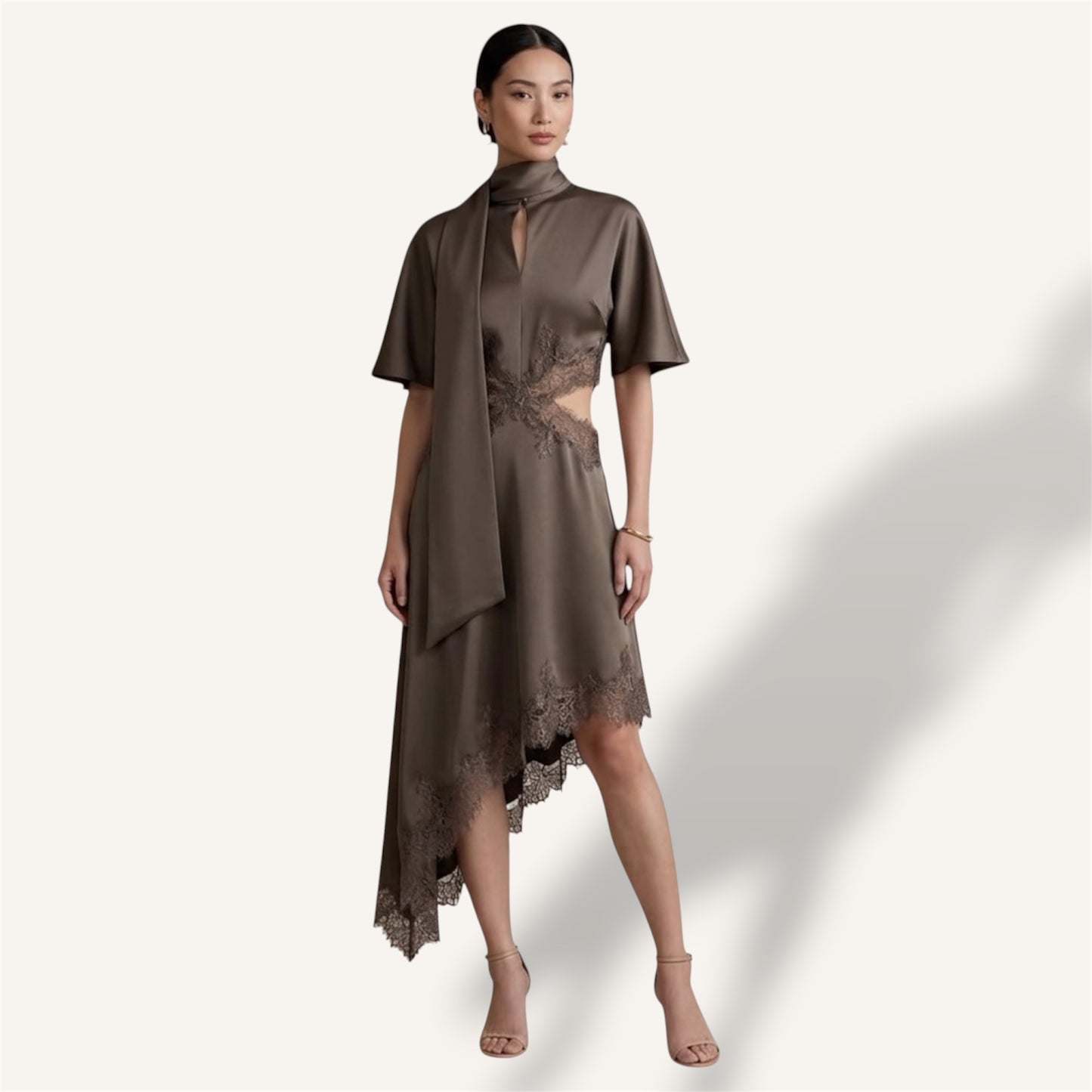 SATIN AND LACE DRESS