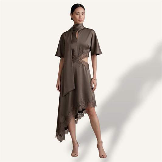 SATIN AND LACE DRESS