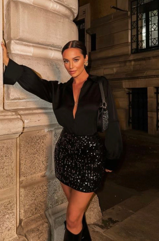 BLACK SPARKLY SKIRT