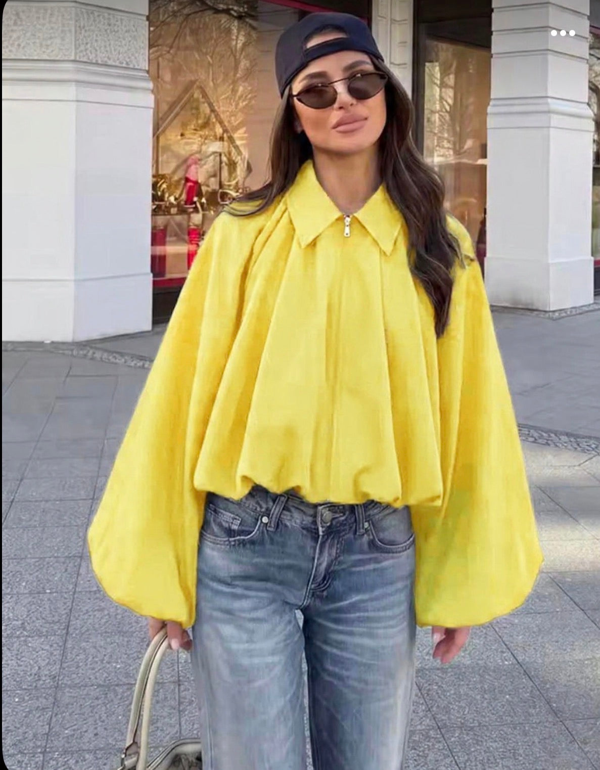YELLOW PEPLUM BLOUSE