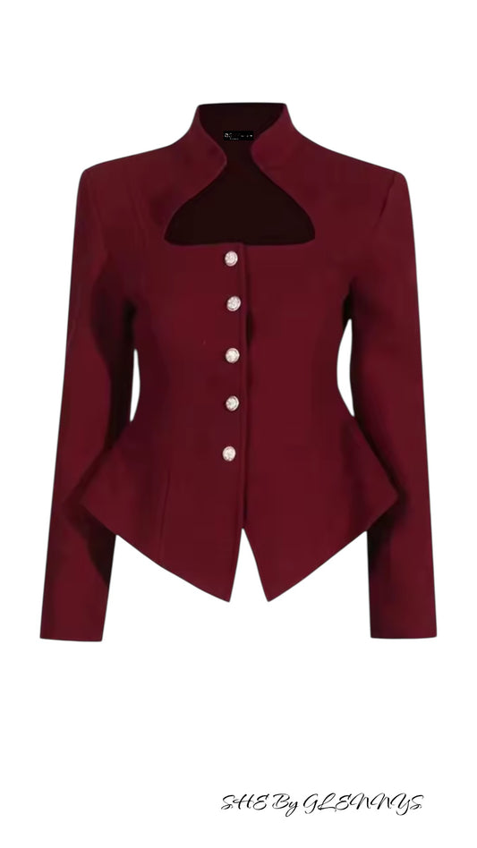 BURGUNDY BLAZER STYLE
